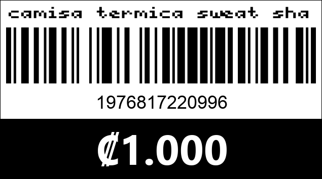 Código de barras de camisa termica sweat shaper sudadera