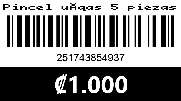 Código de barras de Pincel uñas 5 piezas
