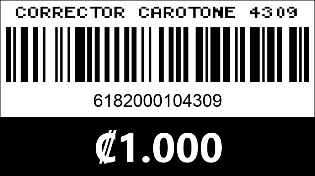 Código de barras de CORRECTOR CAROTONE 4309