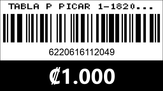 Código de barras de TABLA P PICAR 1-1820...