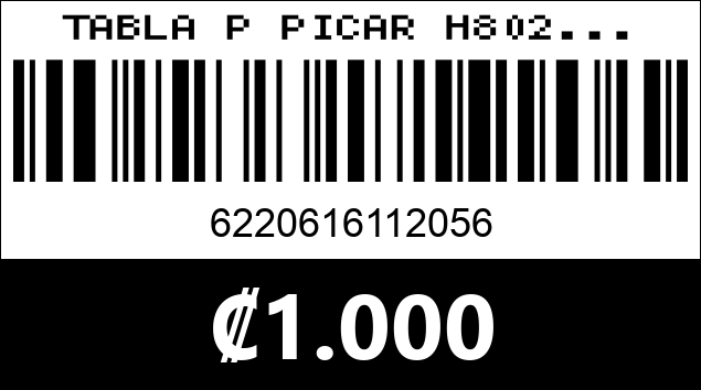 Código de barras de TABLA P PICAR H802...