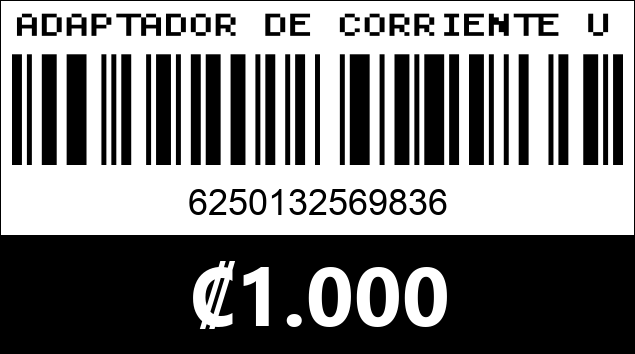 Código de barras de ADAPTADOR DE CORRIENTE UNIVERSAL