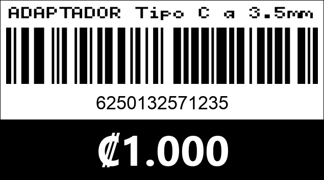 Código de barras de ADAPTADOR Tipo C a 3.5mm