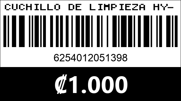 Código de barras de CUCHILLO DE LIMPIEZA HY-40...