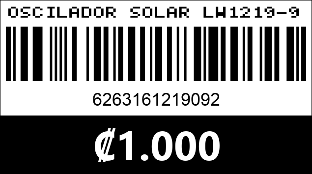 Código de barras de OSCILADOR SOLAR LW1219-9 BUHO...