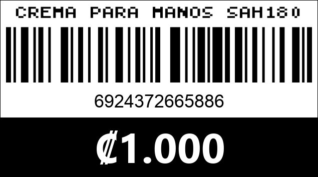 Código de barras de CREMA PARA MANOS SAH180