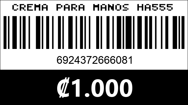 Código de barras de CREMA PARA MANOS HA555