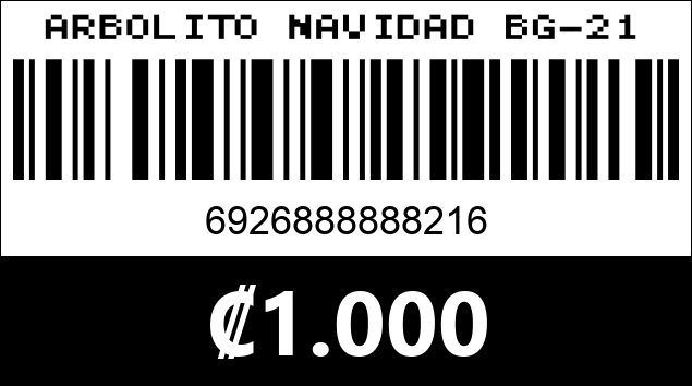 Código de barras de ARBOLITO NAVIDAD BG-21