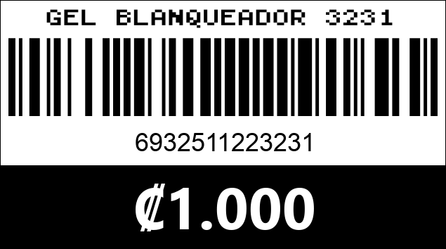 Código de barras de GEL BLANQUEADOR 3231