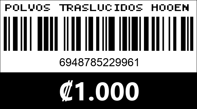 Código de barras de POLVOS TRASLUCIDOS HOOEN BEAUTY 9961