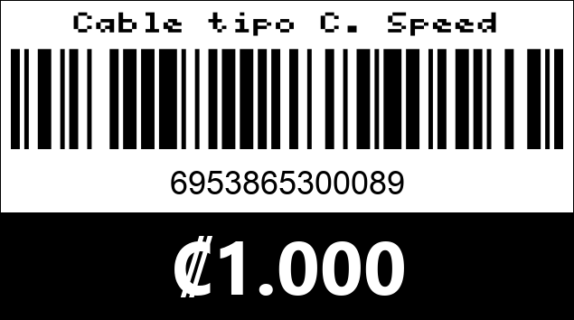Código de barras de Cable tipo C. Speed