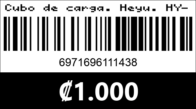 Código de barras de Cubo de carga. Heyu. HY-C57