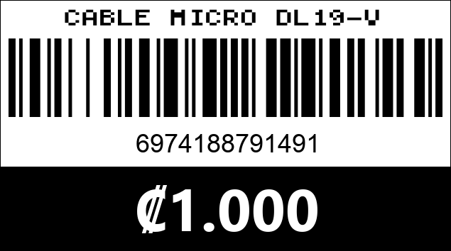 Código de barras de CABLE MICRO DL19-V