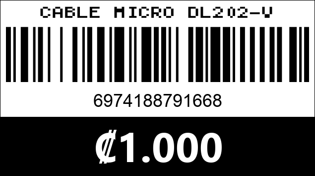 Código de barras de CABLE MICRO DL202-V
