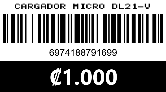 Código de barras de CARGADOR MICRO DL21-V