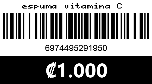 Código de barras de espuma vitamina C 