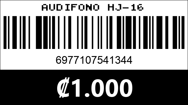 Código de barras de AUDIFONO HJ-16