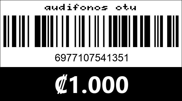 Código de barras de audifonos otu