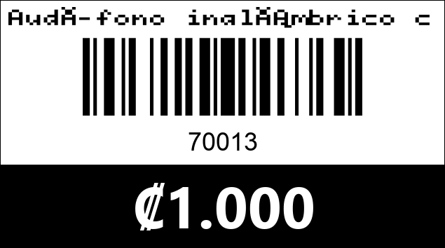Código de barras de Audífono inalámbrico con cargador USB para carro.