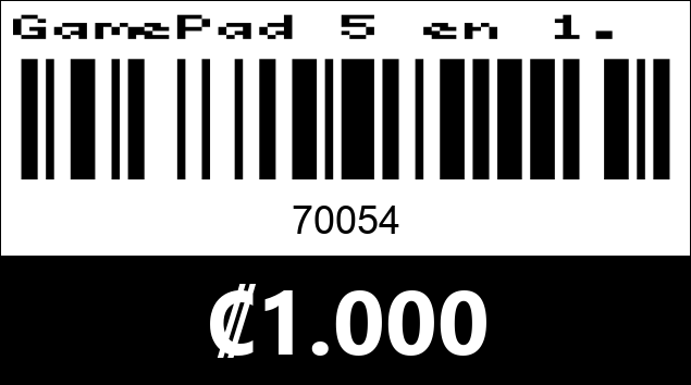 Código de barras de GamePad 5 en 1. 