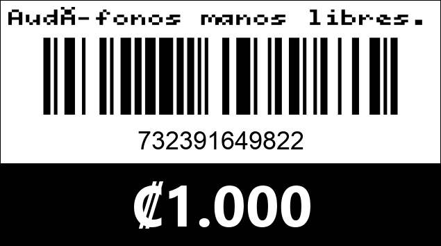 Código de barras de Audífonos manos libres.