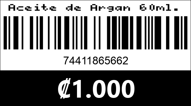 Código de barras de Aceite de Argan 60ml.