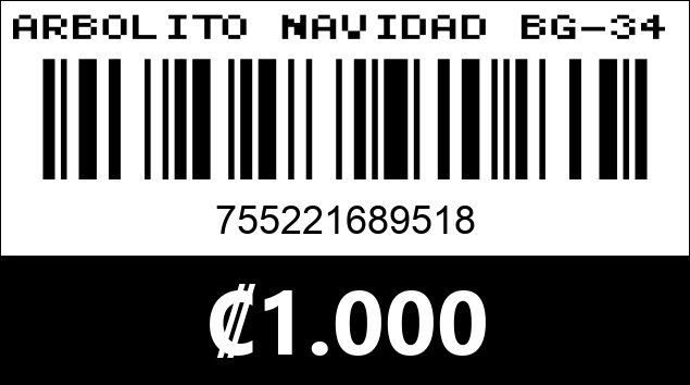 Código de barras de ARBOLITO NAVIDAD BG-34