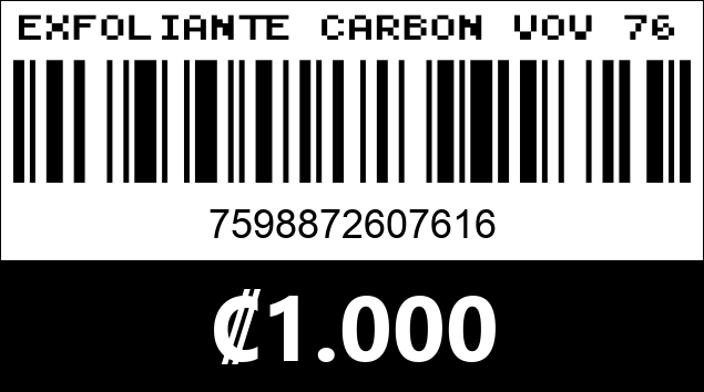 Código de barras de EXFOLIANTE CARBON VOV 7616