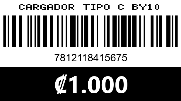Código de barras de CARGADOR TIPO C BY10