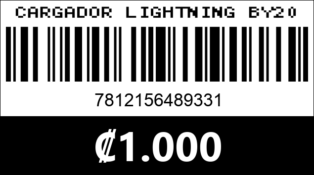 Código de barras de CARGADOR LIGHTNING BY20