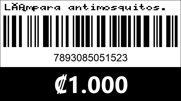 Código de barras de Lámpara antimosquitos. 