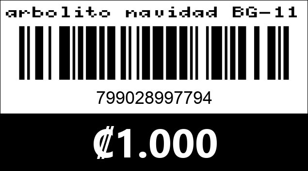 Código de barras de arbolito navidad BG-11