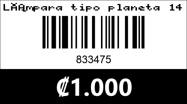 Código de barras de Lámpara tipo planeta 14 cm