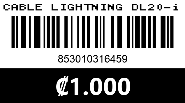 Código de barras de CABLE LIGHTNING DL20-i