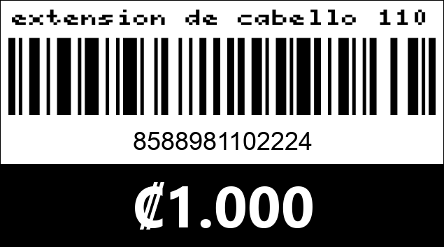Código de barras de extension de cabello 110222