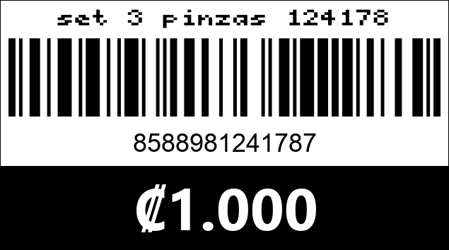 Código de barras de set 3 pinzas 124178