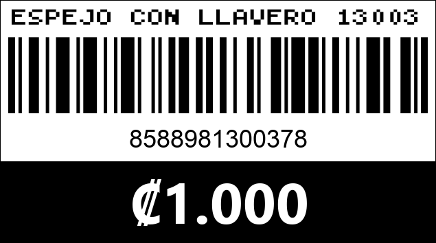 Código de barras de ESPEJO CON LLAVERO 130037