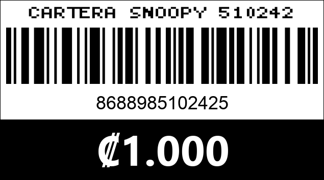 Código de barras de CARTERA SNOOPY 510242