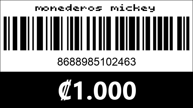 Código de barras de monederos mickey