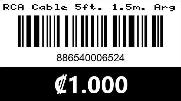 Código de barras de RCA Cable 5ft. 1.5m. Argom Tech. 