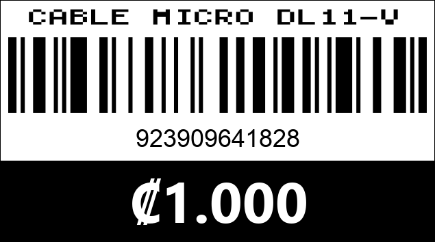 Código de barras de CABLE MICRO DL11-V