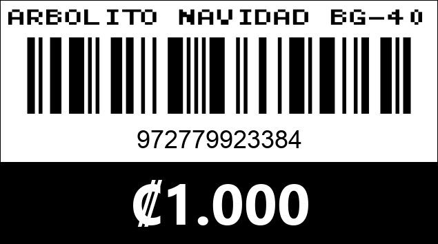 Código de barras de ARBOLITO NAVIDAD BG-40