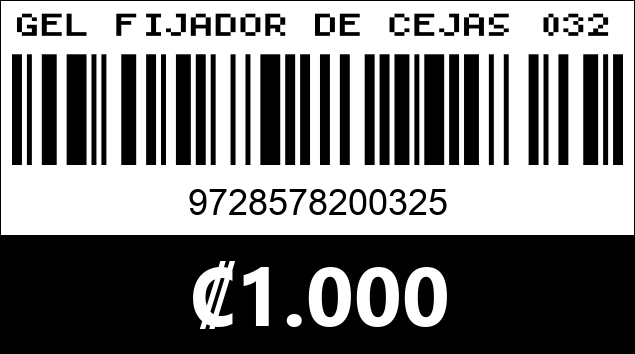 Código de barras de GEL FIJADOR DE CEJAS 0325