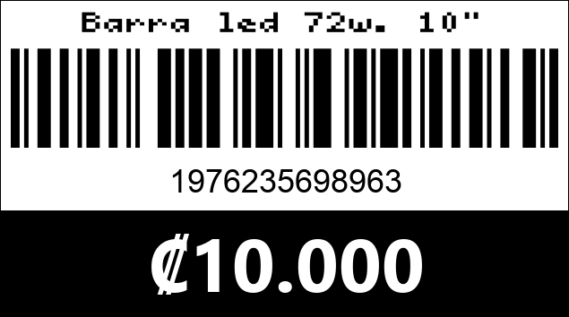 Código de barras de Barra led 72w. 10"