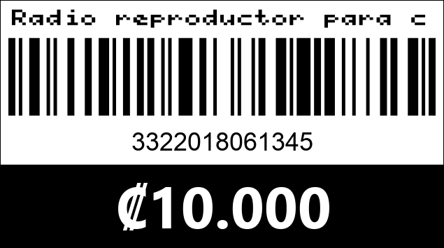 Código de barras de Radio reproductor para carro Pervoi.