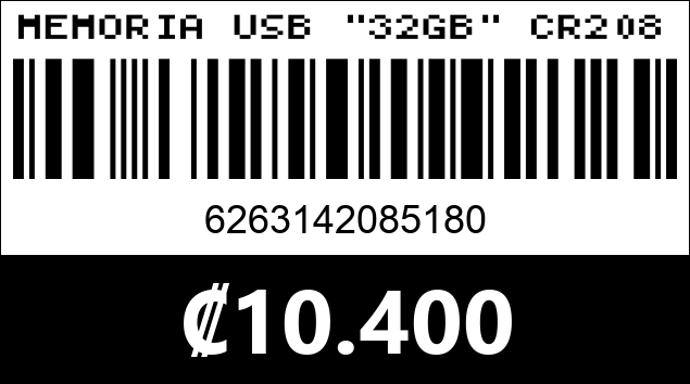 Código de barras de MEMORIA USB "32GB" CR2085...