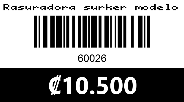 Código de barras de Rasuradora surker modelo SK-825. cod. 60026