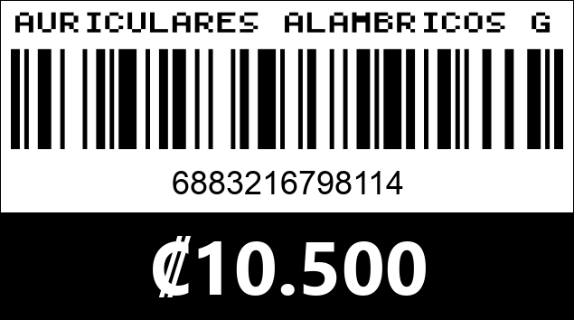 Código de barras de AURICULARES ALAMBRICOS GAMING TED-II...