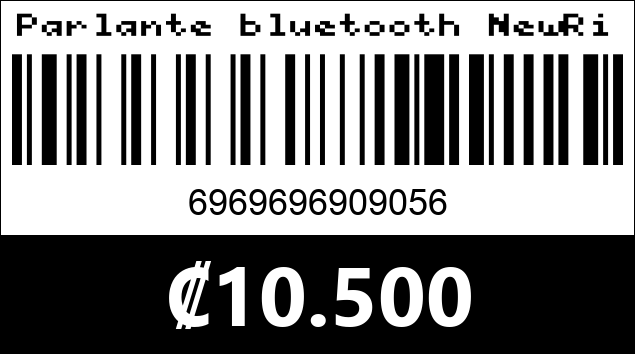 Código de barras de Parlante bluetooth NewRixing. NR-905