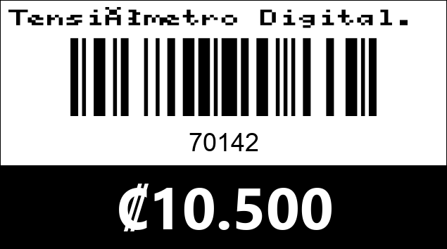Código de barras de Tensiómetro Digital. 